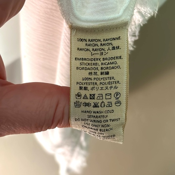 FREE PEOPLE Women’s Embroidered White Lightweight Tank, White, Small - Picture 4 of 6